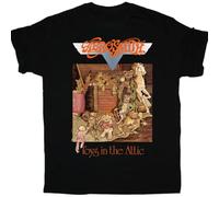 Vintage Aerosmith Toys In The Attic Album Cotton T-ShirtBlack3XL