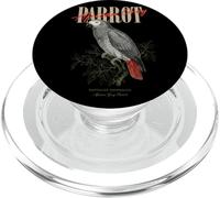 Vintage Africano Gris Loro Observación De Aves Naturaleza Am PopSockets PopGrip para MagSafe