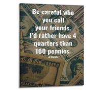 Vintage Al Capone Quote Poster Historical Figure Saying Canvas Print Wall-Art for Home Office Study Decor(Framed,08x12inch(20x30cm))