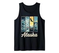 Vintage Alaska Vida Silvestre Glaciar Aventura Avistamiento de Ballenas Camiseta sin Mangas