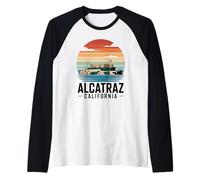 Vintage Alcatraz Island Área de la Bahía de San Francisco Camiseta Manga Raglan
