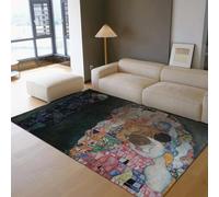 Vintage Alfombra 200x300 para salón Lavable Obra de Arte Famosa Alfombrilla Grande Antideslizante Tapete Suave Pelo bajo con el Estampado Death and Life Resistentes a Manchas y