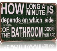 Vintage Aluminum Sign How Long A Minute Vintage Style Wall-Art for Bedroom Studio Reading Nook 8 X 12 in