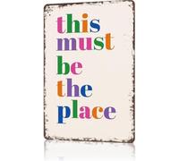 Vintage Aluminum Sign Psychedelic Groove Pattern Wall-Art for Teen Room Lounge Workshop 8 X 12 in
