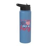 Vintage American Flag 4th July We The People Like To Party Stainless Steel Insulated Water Bottle