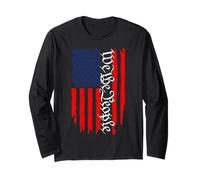 Vintage American Flag Patriotic 1776 We The People USA Manga Larga