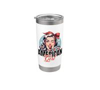 Vintage - American Girl Retro Vaso térmico de acero inoxidable de doble pared