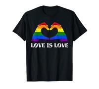 Vintage Amor Es Amor Arco Iris Manos Corazón Orgullo Gay Camiseta