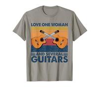 Vintage Amor Una Mujer Y Varios Guitarras Divertido Guitarrista Camiseta
