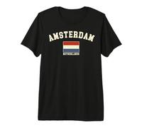 Vintage Amsterdam Países Bajos Bandera Holandesa Recuerdo Retro Camiseta Premium