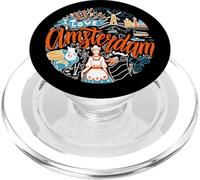 Vintage Amsterdam Países Bajos Viajes Iconos Doodle Art Style PopSockets PopGrip para MagSafe