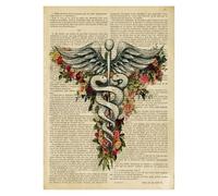Vintage anatomía humana Haslet corazón lienzo pintura Retro esqueleto Floral pared arte carteles impresiones imágenes clínica habitación decoración del hogar(YT1171,60X80cm no frame)