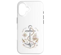 Vintage Anchor Brújula Velero Náutico Marítimo Mar Carcasa para iPhone 16