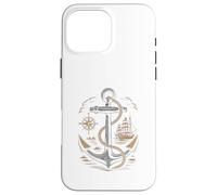 Vintage Anchor Brújula Velero Náutico Marítimo Mar Carcasa para iPhone 16 Pro MAX