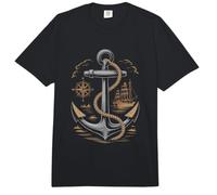Vintage Anchor Brújula Velero Náutico Marítimo Mar Comfort Colors Adult Heavyweight T-Shirt