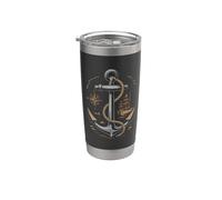 Vintage Anchor Brújula Velero Náutico Marítimo Mar Vaso térmico de acero inoxidable de doble pared