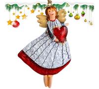 Vintage Angel Christmas Pendant - Iron Art Ornaments, Small Retro Angel Decorations, Holiday Craft Figurine, Angels Decoration for Christmas Tree Hanging Table Centerpiece DIY Projects