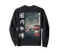 Vintage Angustia JDM Drift Racing Coches Kanji Tokio Horizonte Sudadera