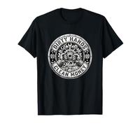 Vintage Angustiado Dirty Hands Make Clean Mucho Dinero Camiseta