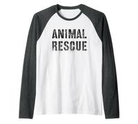 Vintage Animal Rescate Wild Cats Perros Adopción Departamento Uniforme Camiseta Manga Raglan