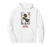 Vintage Año del Caballo 2026 Linterna Año Lunar Chino Sudadera con Capucha
