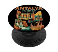 Vintage Antalya Turkey Travel Souvenir City Turist Gift PopSockets PopGrip Adhesivo