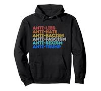 Vintage Anti Trump Odio Mentiras Racismo Fascismo Sexismo Resistencia Sudadera con Capucha