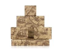 Vintage Antique Retro Brown Mysterious Ancient Ocean Sea Lejano Oriente Mundo Old Monster Map Velero Nautical Brown Kraft Papel de regalo plegado plano 4 hojas 16 pies cuadrados ttl para viajeros