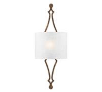 Vintage Aplique a Cuadros En Hoja de Oro Blanco B: 29cm Lámpara Salón Dormitorio