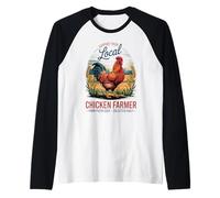 Vintage Apoya a tu granjero de pollos local - Huevos frescos de granja Camiseta Manga Raglan