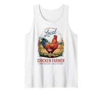 Vintage Apoya a tu granjero de pollos local - Huevos frescos de granja Camiseta sin Mangas