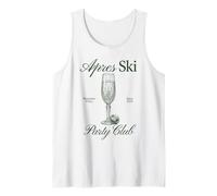 Vintage Apres Ski Party Club Champagne Flauta Diseño Camiseta sin Mangas