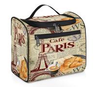 Vintage Art France Paris - Bolsa de maquillaje de viaje para mujeres, hombres, niñas y niños, 11.2 L, bolsa de aseo colgante, organizador de cosméticos, color, XL, Organizador de bolsas