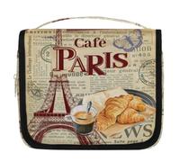 Vintage Art France Paris - Neceser de viaje para mujeres, hombres, niños y niñas, bolsa de lavado para colgar artículos de tocador, cosméticos y organizador de maquillaje, color, L, Organizador de