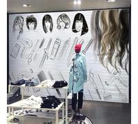 Vintage Art Mairong Peluquería Tienda De Ropa De Salón 3D Papel Pintado Pared Fácil Instalación Oficina Sala Estar Sofá Dormitorio TV Fondos Decoración-400cm×280cm