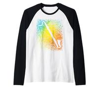 Vintage Arte Clarinete Bajo Genial para Clarinetista Bajo Camiseta Manga Raglan