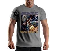 Vintage Artemis Back To The Moon Patriotic Space Exploration American Rocket Launch Design Camiseta De Hombre Gris Size S