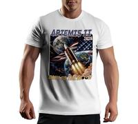 Vintage Artemis Back To The Moon Patriotic Space Exploration American Rocket Launch Design Camiseta De Hombre Blanca Size XXL