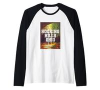 Vintage Ash Cave Hocking Hills Travel Parque Estatal de Ohio Camiseta Manga Raglan