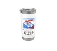Vintage Austria Snow Mountains Salzburgo Travel Souvenir Vaso térmico de acero inoxidable de doble pared