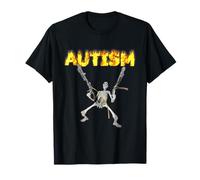 Vintage Autismo Esqueleto Meme Divertido Hombres Mujeres Niños Camiseta