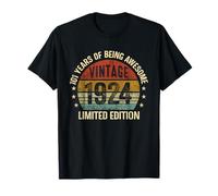 Vintage Awesome Since 1924 Retro Classic 101 cumpleaños Camiseta