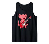 Vintage Axolotl Punk Music Playing Guitar Camiseta sin Mangas