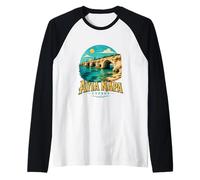 Vintage Ayia Napa Chipre Viaje Souvenir Monumento Regalo Camiseta Manga Raglan