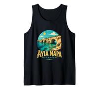 Vintage Ayia Napa Chipre Viaje Souvenir Monumento Regalo Camiseta sin Mangas