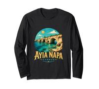Vintage Ayia Napa Chipre Viaje Souvenir Monumento Regalo Manga Larga