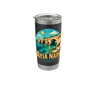 Vintage Ayia Napa Chipre Viaje Souvenir Monumento Regalo Vaso térmico de acero inoxidable de doble pared