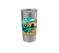 Vintage Ayia Napa Chipre Viaje Souvenir Monumento Regalo Vaso térmico de acero inoxidable de doble pared