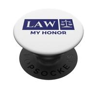 Vintage Azul Blanco Escalas de Justicia Derecho Mi Honor Estudiante PopSockets PopGrip Adhesivo