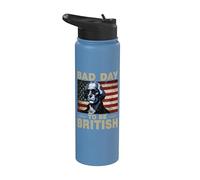 Vintage Bad Day To Be British Funny 4th Of July Men Women Stainless Steel Insulated Water Bottle
